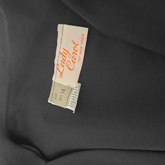 NWT Vintage Lady Carol Chiffon Drop Waist Pleated Shift Dress Black Size 14 - Picture 15 of 17